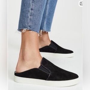 Vince Garvey 2 black suede shearling lining slip-on shoes 7.5